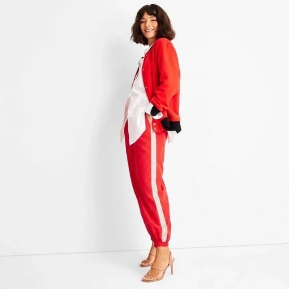 Future Collective with Kahlana Barfield Brown High-Rise Nylon Track Pants